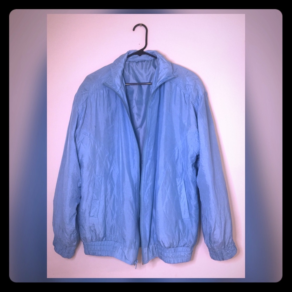 Baby blue vintage windbreaker